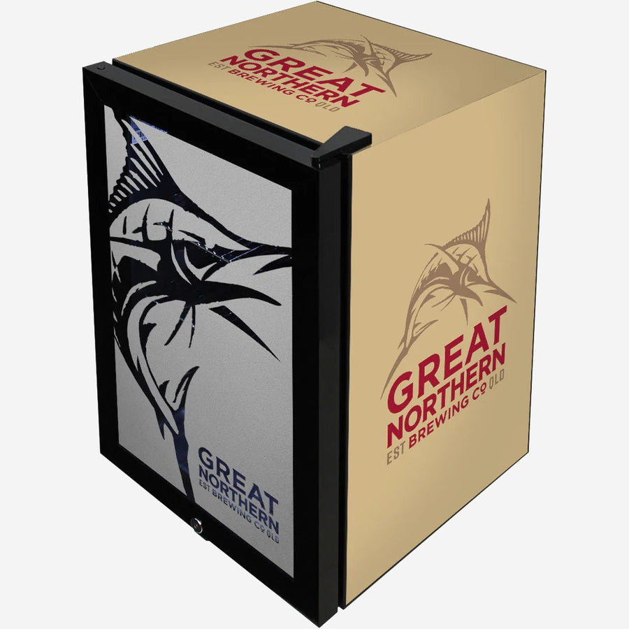 Great Northern Branded Glass Door Bar Fridge With Cool Frosted Door Logo