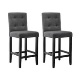 Artiss Set of 2 Provincial Style Bar Stools - Charcoal