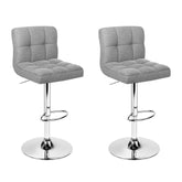 Artiss Set of 2 Fabric Swivel Bar Stools - Grey