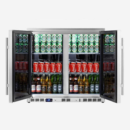 Heating Glass 2-Door Full Stainless Under Bench Beverage Fridge 5-Year Warranty (+$299)
