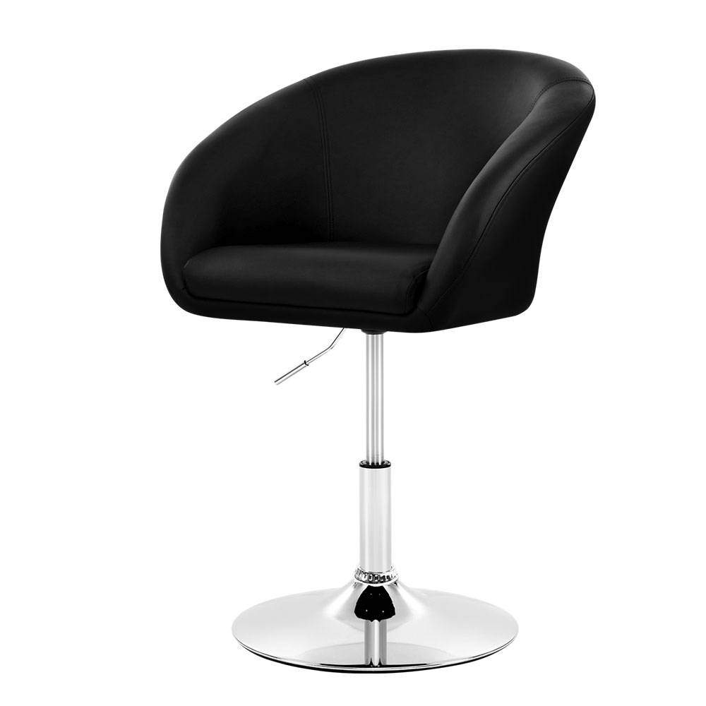 Artiss Bar Stool Gas Lift PU Leather - Black with Chrome