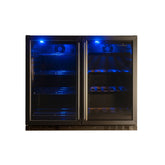 Black Under Bench Beer and Wine Fridge Combo 2-Year Warranty (free) / Glass Door With Stainless Steel Frame (ON BACKORDER FOR MID JUL)