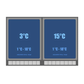 Black Under Bench Beer and Wine Fridge Combo 2-Year Warranty (free) / Glass Door With Stainless Steel Frame (ON BACKORDER FOR MID JUL)