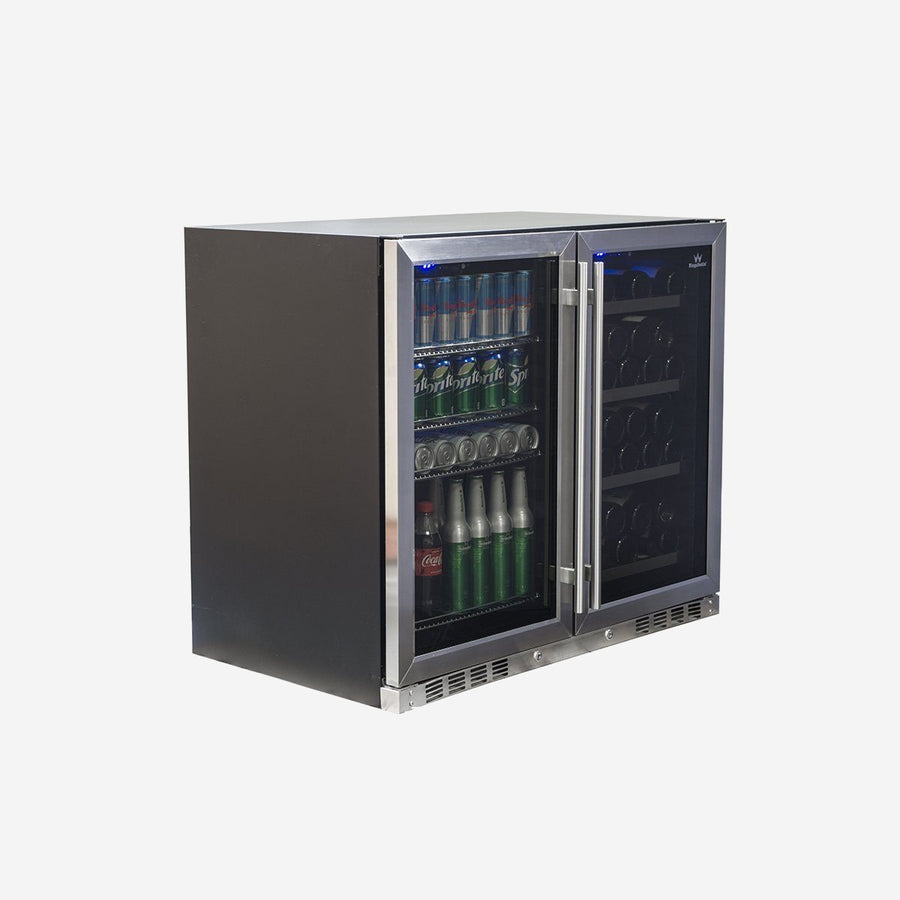 Stainless Steel Under Bench Beer and Wine Fridge Combo [ON BACKORDER FOR LATE MAR]
