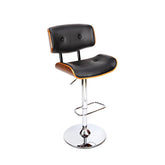 Artiss Wooden Gas Lift Bar Stool - Black and Chrome