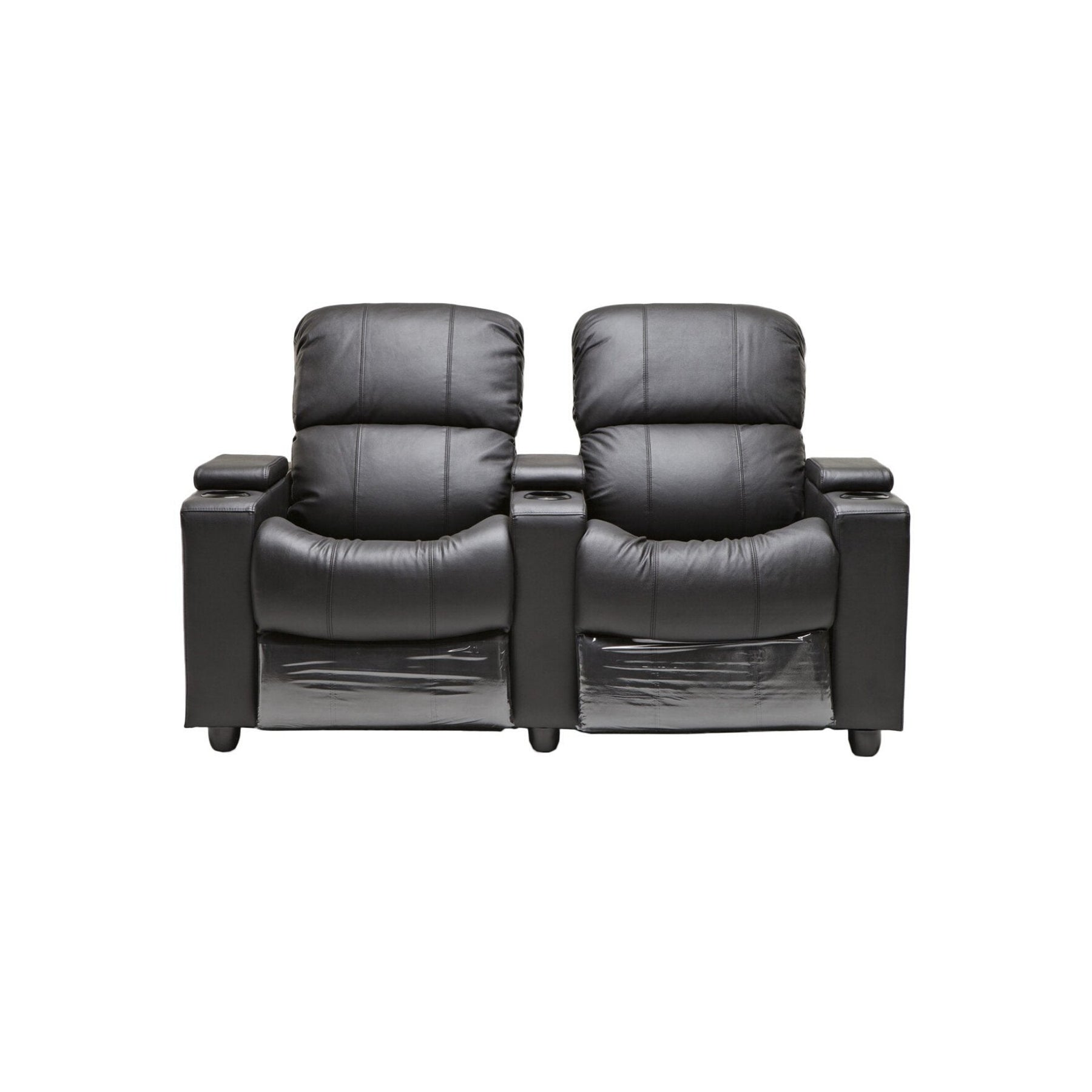 Sophie Black Leather 2 Seater Recliner