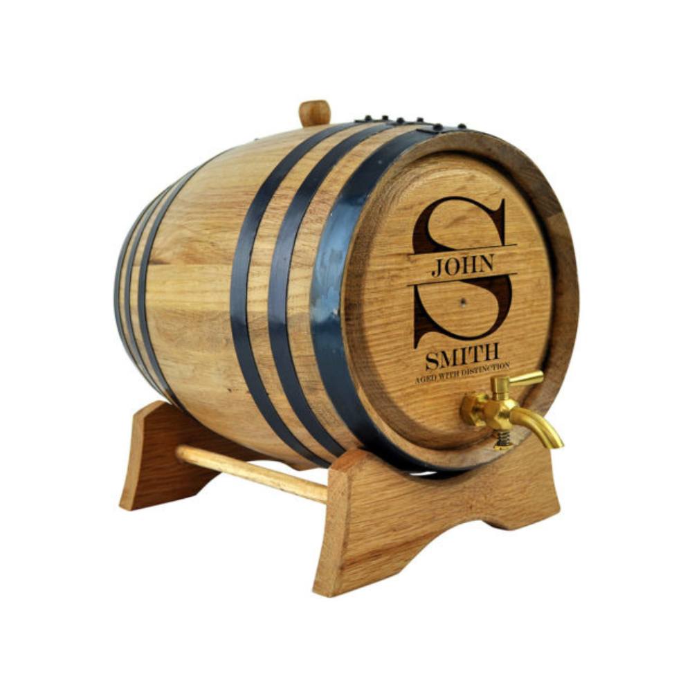 Personalised 'Aged With Distinction' Oak Barrel