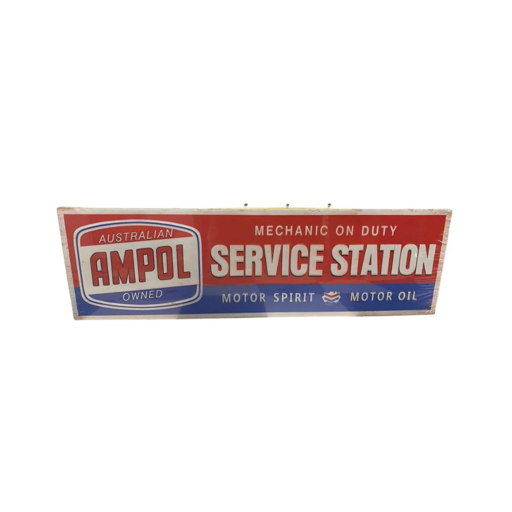 Ampol Wall Sign Large Embossed Metal
