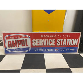 Ampol Wall Sign Large Embossed Metal