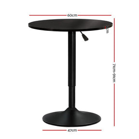 Furniture > Dining - Artiss Bar Table Kitchen Tables Swivel Round Metal Black