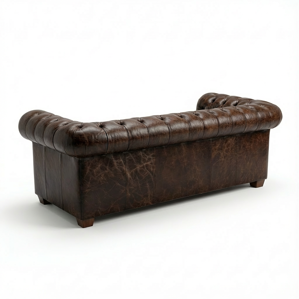 Winston Two Seat Classic Vintage Leather Chesterfield lounge – Cigar Brown