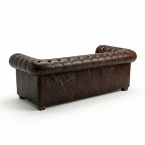 Winston Two Seat Classic Vintage Leather Chesterfield lounge – Cigar Brown