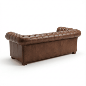 Winston Three Seat Classic Vintage Leather Chesterfield Lounge – Camel Brown