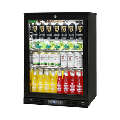 Black Commercial Glass 1 Door Bar Fridge Energy Efficient LG Compressor (ON BACKORDER FOR MID MAY)
