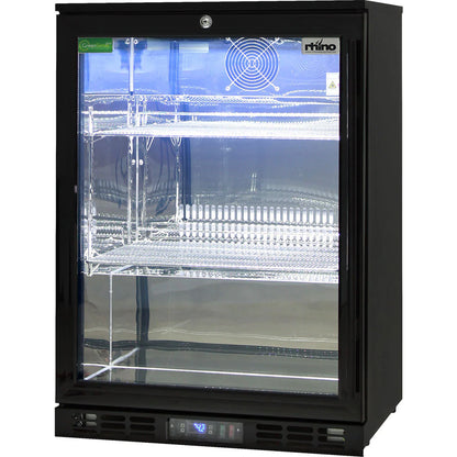 Black Commercial Glass 1 Door Bar Fridge Energy Efficient LG Compressor (ON BACKORDER FOR MID MAY)