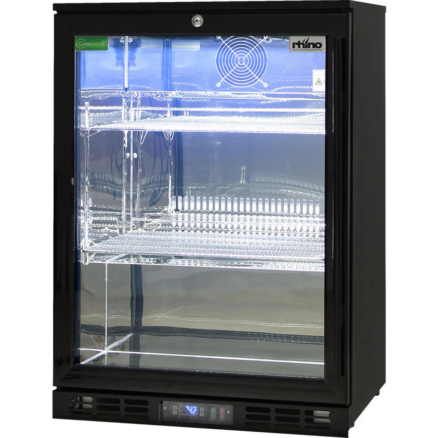 Black Commercial Glass 1 Door Bar Fridge Energy Efficient LG Compressor (ON BACKORDER FOR MID MAY)