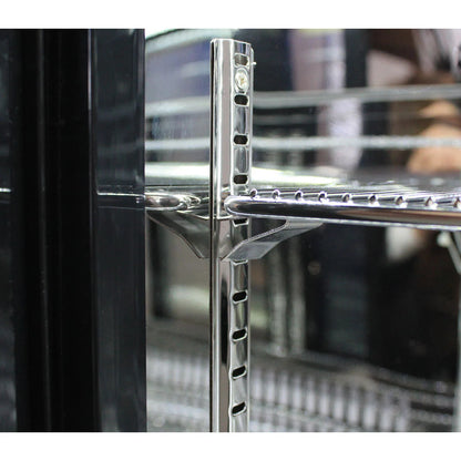 Black Commercial Glass 1 Door Bar Fridge Energy Efficient LG Compressor (ON BACKORDER FOR MID MAY)