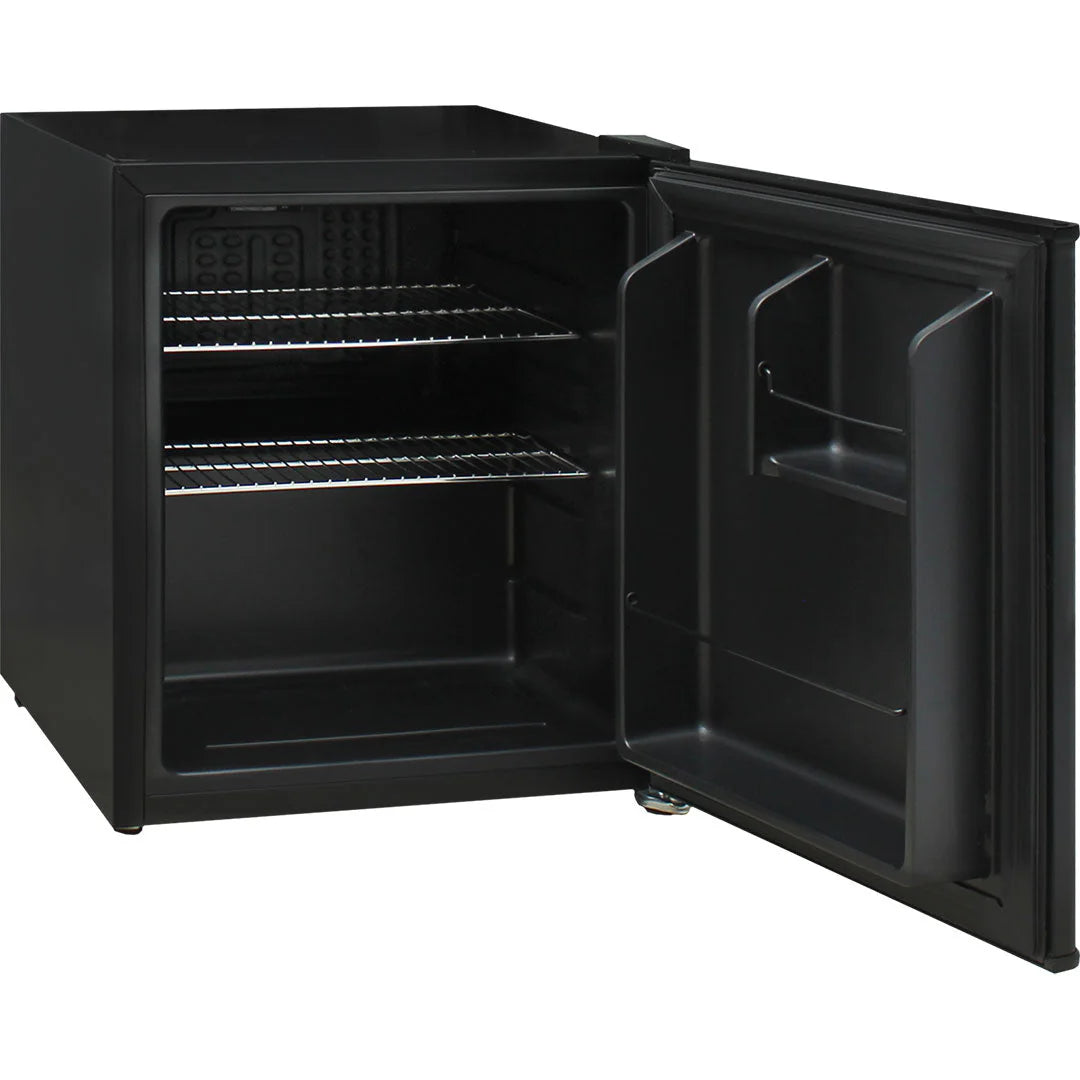 Black Small Quiet Accommodation Mini Bar Fridge 46 Litre Reliable Schmick Brand 1 Year Full Replacement