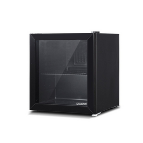 Devanti 46L Glass Door Bar Fridge Mini Countertop Freezer Fridges Bottle Cooler