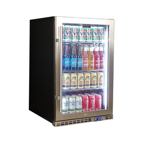 Schmick Stainless Steel Quiet Front Venting Under Bench Triple Glazed Glass Door Bar Fridge - Model SK146R-SS 
