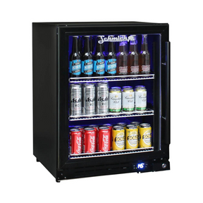 Schmick Under Bench Glass Door Black Bar Fridge Triple Glazed - Model JC132B-B 2 Yrs Parts/Labour / Comes Left Hinged / Keep 800mmHigh