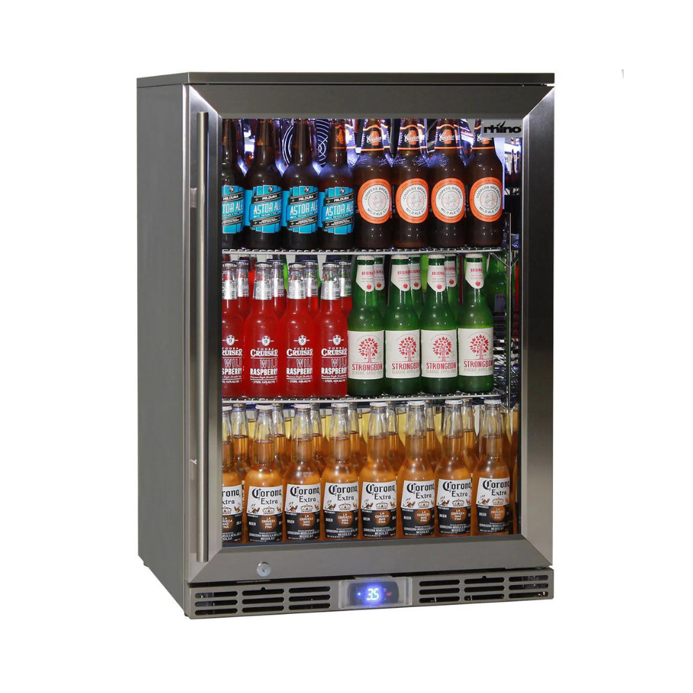 Rhino Glass Door 129L Alfresco Bar Fridge with LOW E Glass