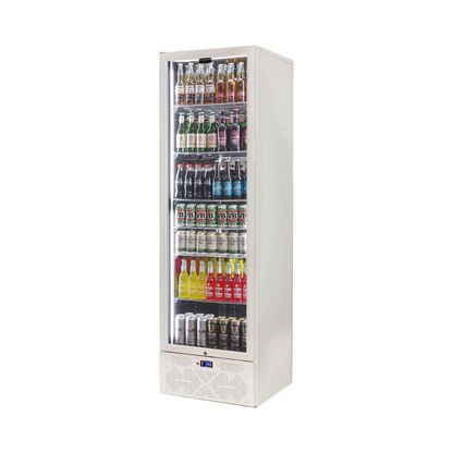 Schmick Classy White Upright Heated Glass 1 Door Bar Fridge - Model SK422L-W-HD (ON BACK ORDER FOR LATE AUGUST 2024)