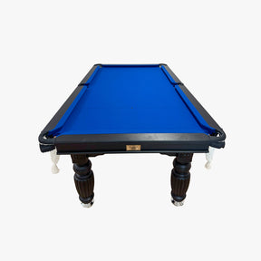 Solid Oak 7ft Slate Pool Table - Black Frame/Blue Felt