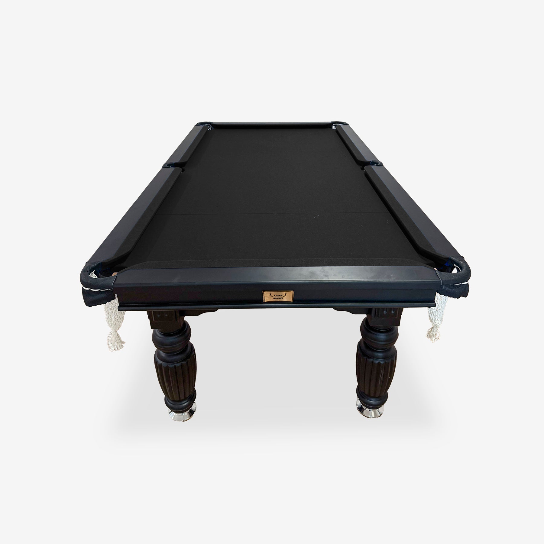 Solid Oak 7ft Slate Pool Table - Black Frame/Black Felt [SHIPS IN 2 WEEKS]