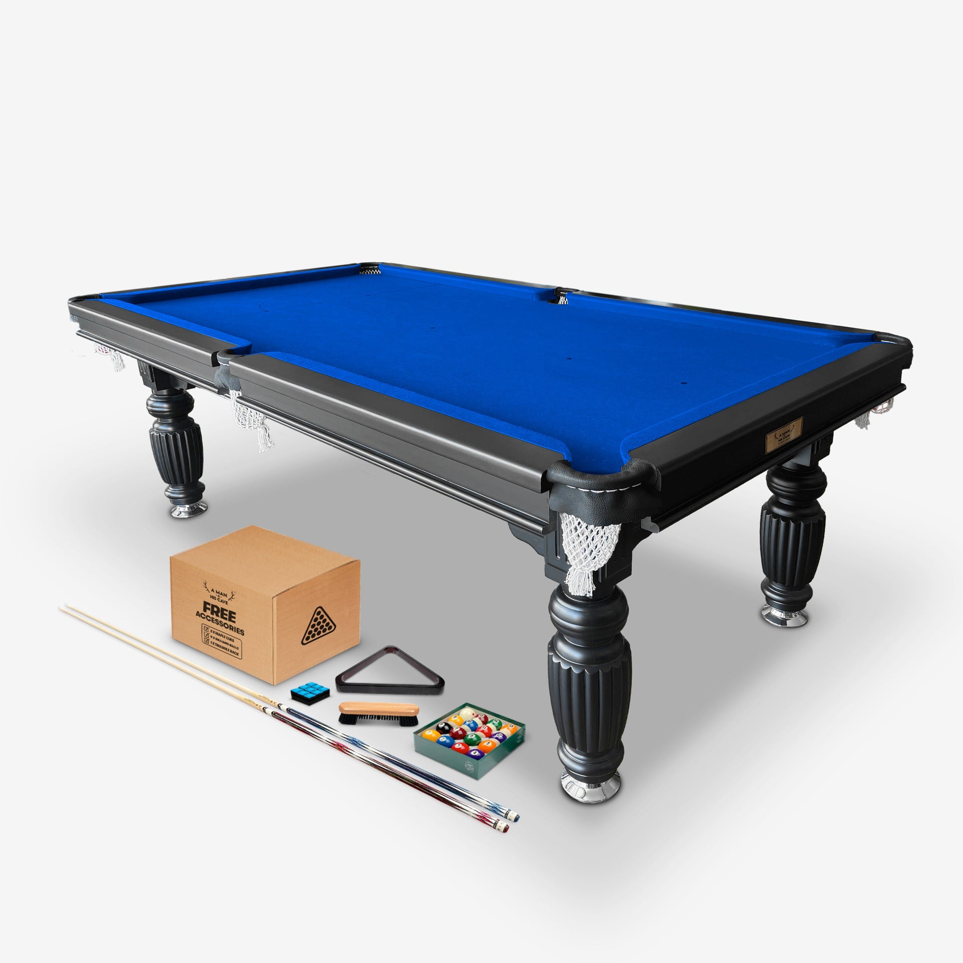Solid oak pool table with free accessories