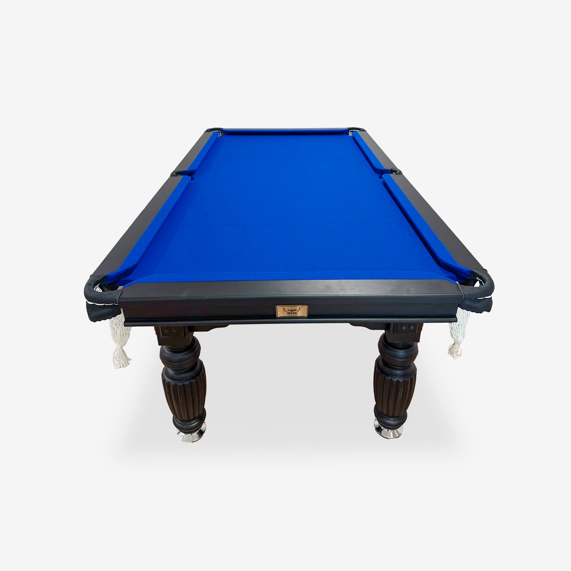 8ft slate pool table black frame blue felt Australia