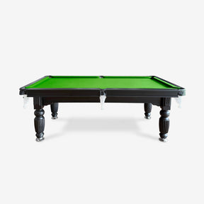 Solid Oak 8ft Slate Pool Table - Black Frame/Green Felt