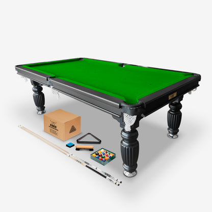 7ft slate pool table black frame green felt Australia