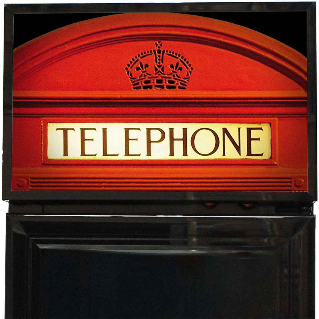 Branded Skinny Upright Bar Fridge With Telephone Box Design