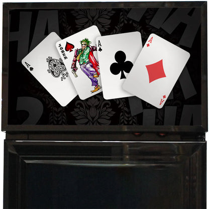 Branded Skinny Upright Bar Fridge With 'Joker' Playing Card Design