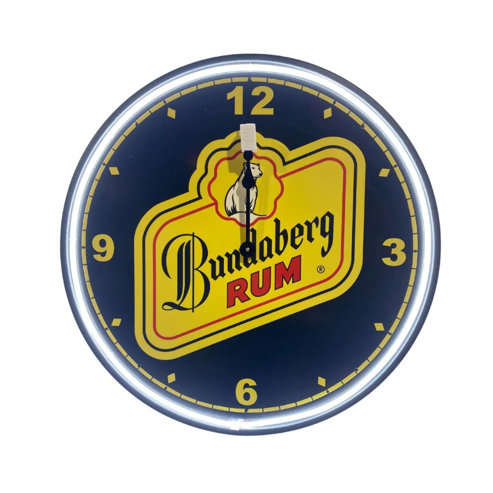 Bundaberg Bundy Rum Neon Clock