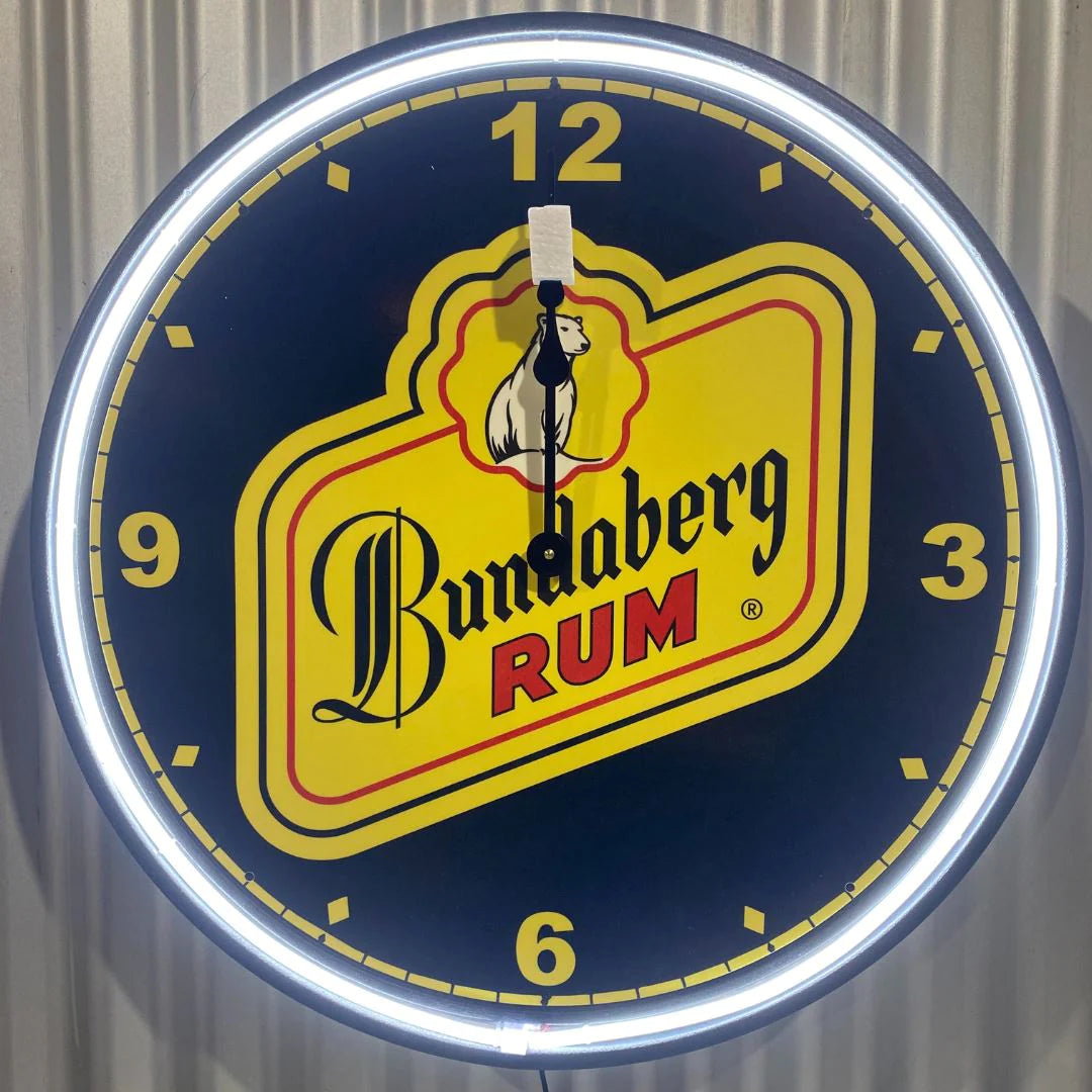 Bundaberg Bundy Rum Neon Clock