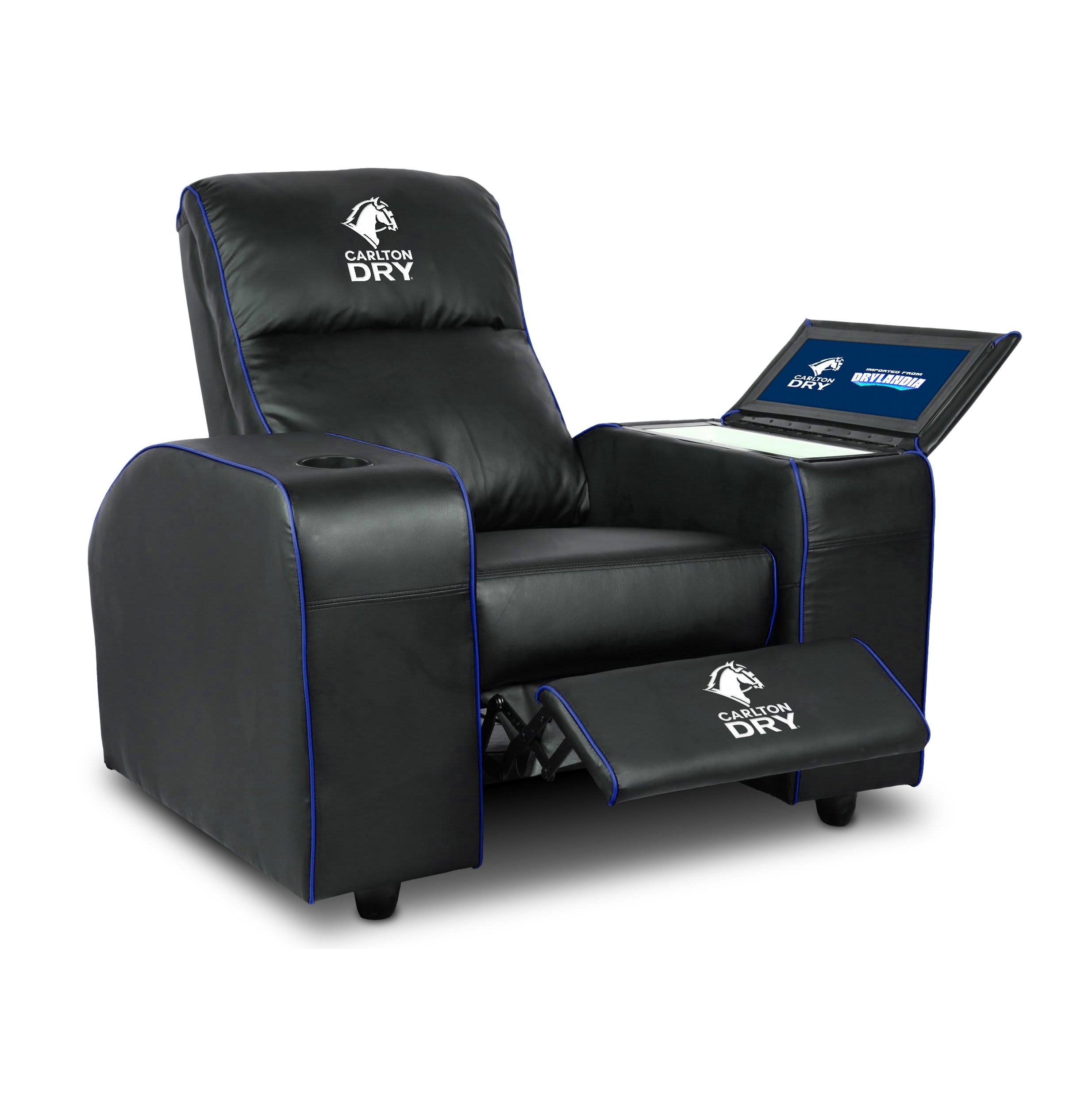 Beer Branded Recliner Chairs With Built In Bar Fridge Holds 18 Cans A Man His Cave