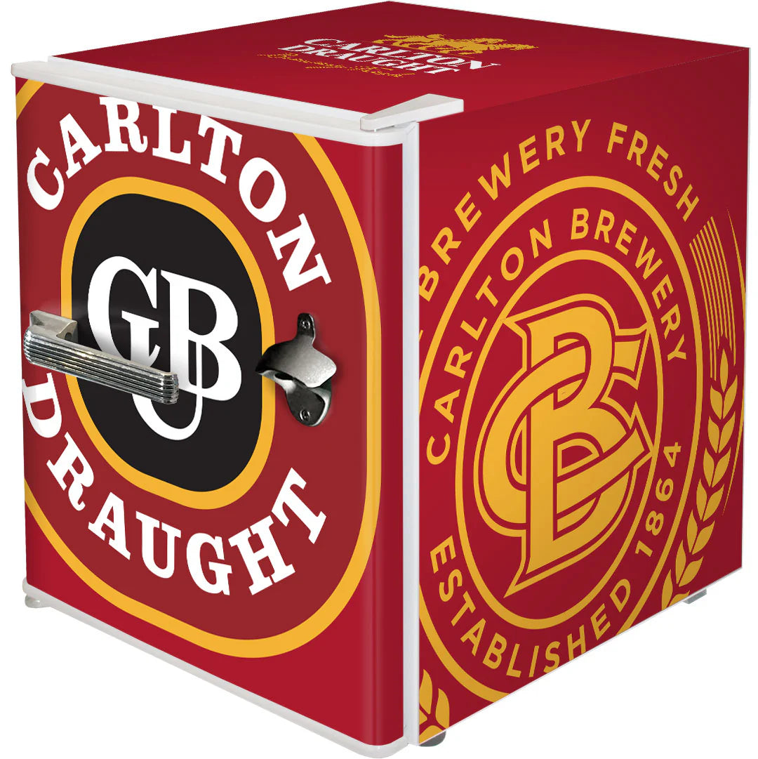 Carlton Draught Retro Mini Bar Fridge 46 Litre 1 Year Full Replacement