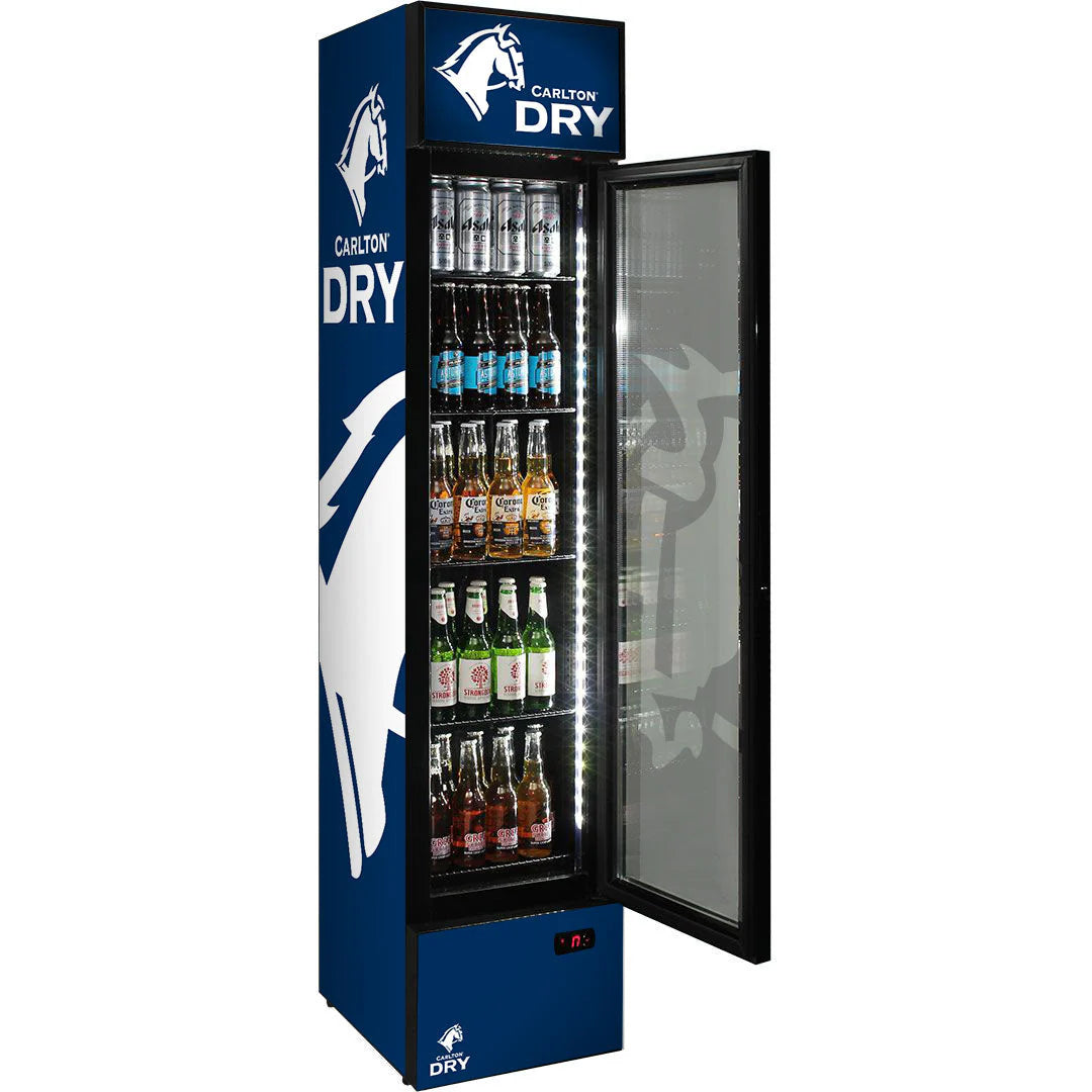 Carlton Dry Branded Skinny Upright Bar Fridge