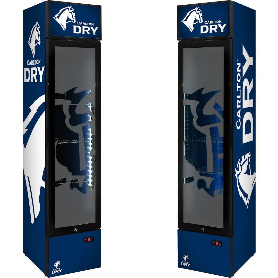 Carlton Dry Branded Skinny Upright Bar Fridge