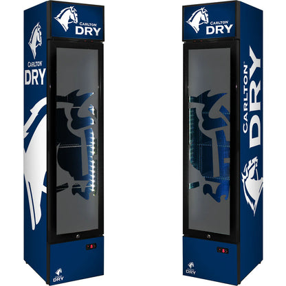 Carlton Dry Branded Skinny Upright Bar Fridge