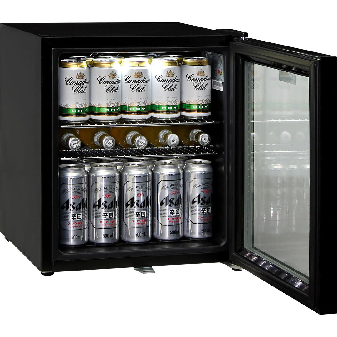 Carlton Dry Glass Door Mini Bar Fridge With Lock - 38 Cans - Model SC50AB-DRY