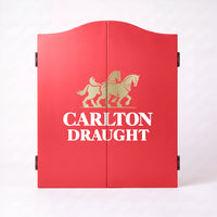 Carlton Draught Branded Dartboard with Cabinet