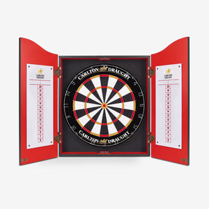 Carlton Draught Branded Dartboard with Cabinet
