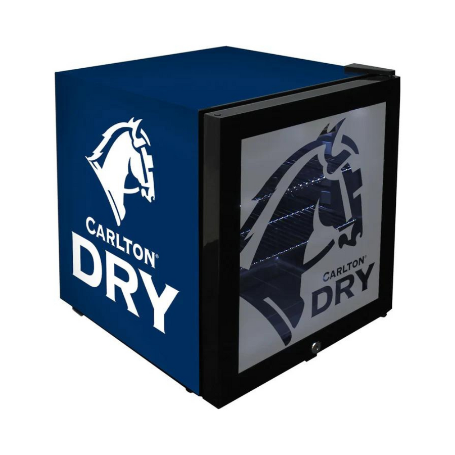 Carlton Dry Glass Door Mini Bar Fridge With Lock - 38 Cans - Model SC50AB-DRY