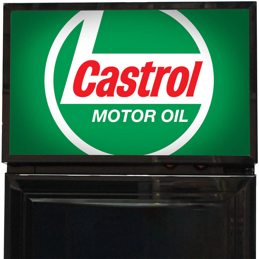 Castrol - Fuel Pump Branded Skinny Upright Bar Fridge