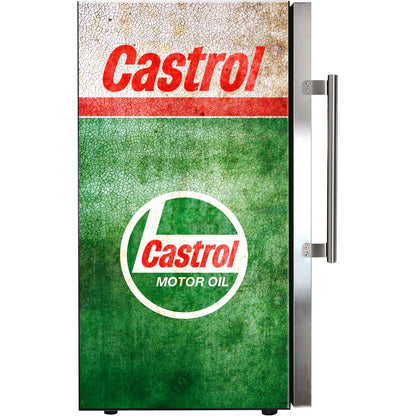 Castrol Schmick Vintage Fuel Pump Triple Glazed Alfresco Bar Fridge With LED Strip Lights - Model HUS-SC88-FP-CASTROL