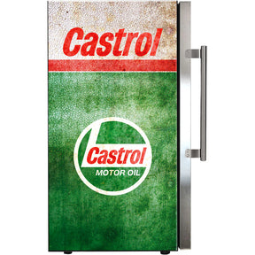 Castrol Schmick Vintage Fuel Pump Triple Glazed Alfresco Bar Fridge With LED Strip Lights - Model HUS-SC88-FP-CASTROL