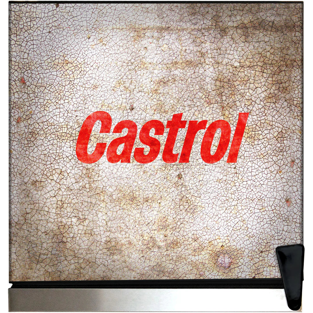 Castrol Schmick Vintage Fuel Pump Triple Glazed Alfresco Bar Fridge With LED Strip Lights - Model HUS-SC88-FP-CASTROL